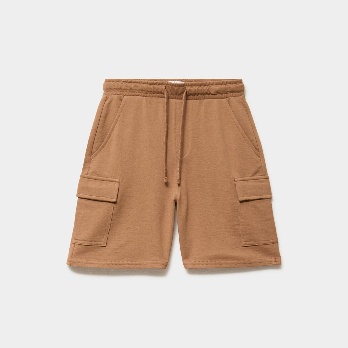 Short cargo molleton taille &eacute;lastiqu&eacute;e marron gar&ccedil;on