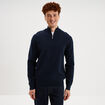 Pull camionneur manches longues bleu marine homme