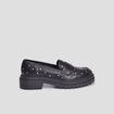 Mocassins crantés à clous noir femme