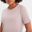 T-shirt manches courtes fils métallisés rose clair femme