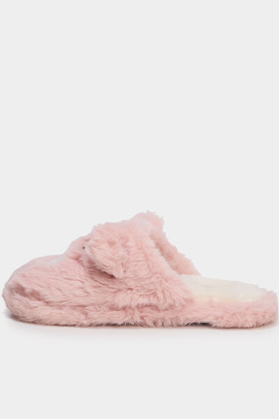 Chaussons mules effet fausse fourrure mauve fille