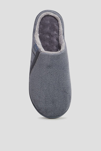 Chaussons mules Isotoner Ergonomie gris homme