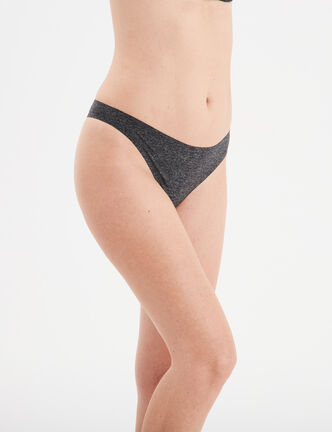 String microfibre sans coutures gris foncé femme
