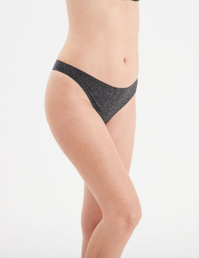 String microfibre sans coutures gris foncé femme