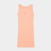 Robe maille côtelée sans manches coton rose saumon fille