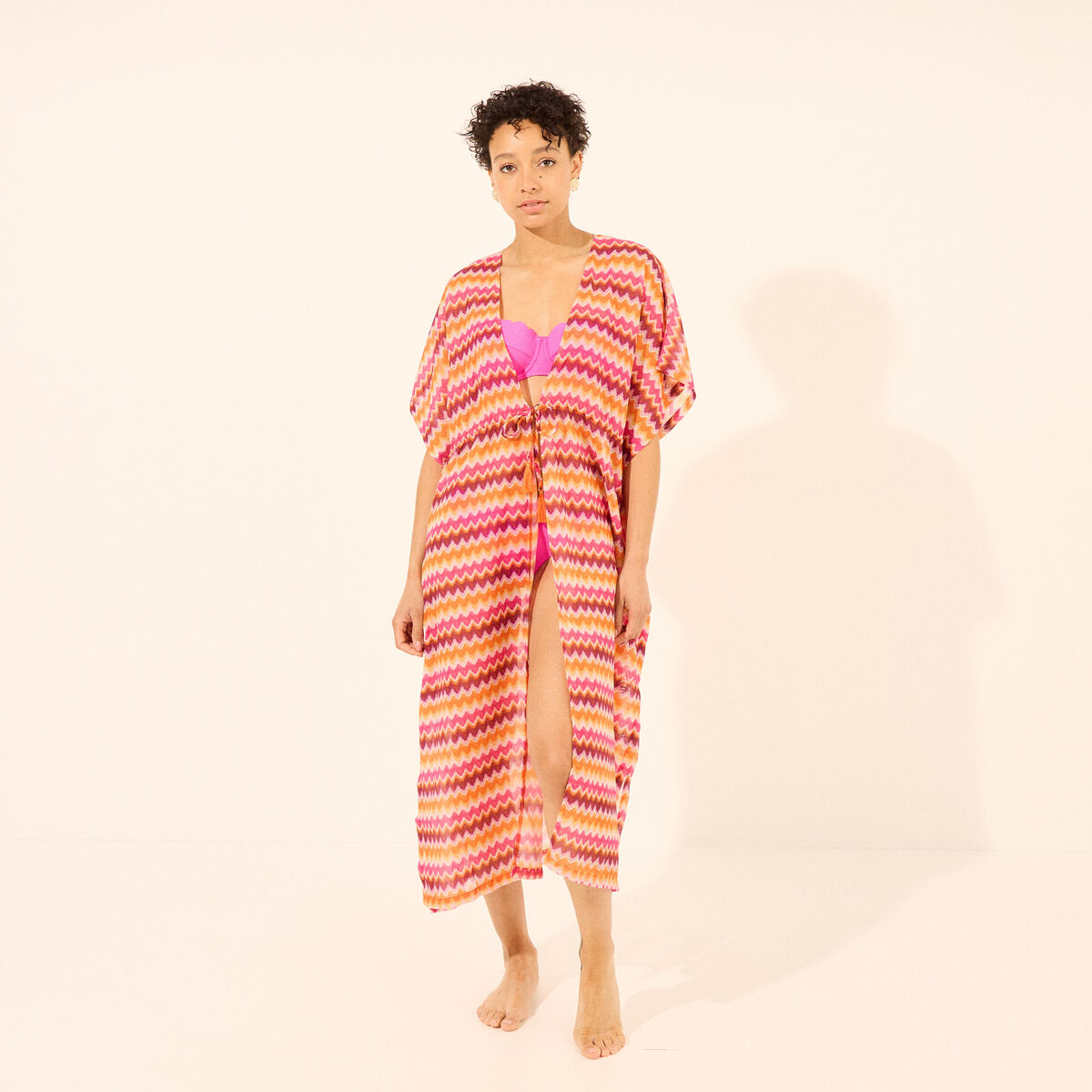 Robe de plage longue multicolore femme
