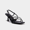 Sandales &agrave; talons kitten heels et brides noir femme