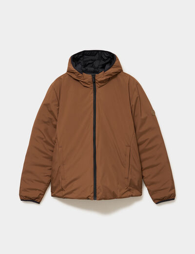 Blouson r&eacute;versible coupe-vent d&eacute;perlant marron homme
