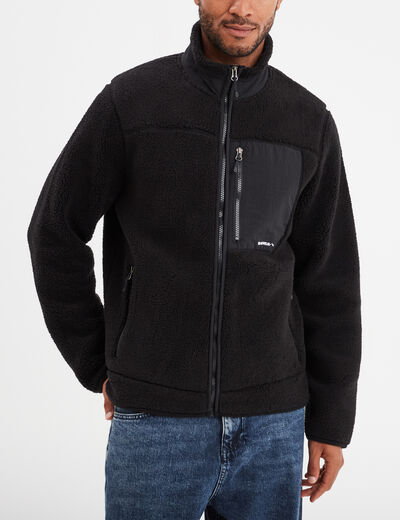 Gilet polaire zippé Trappeur noir homme