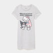 Chemise de nuit mi-longue Hello Kitty gris clair fille