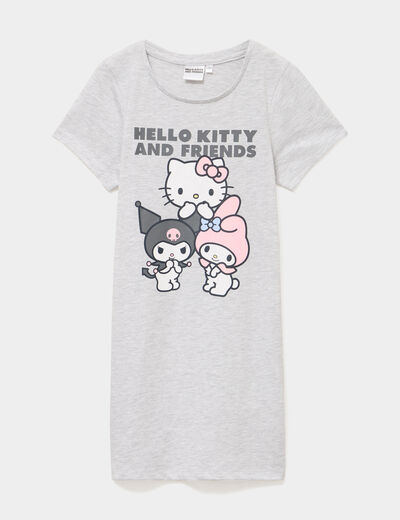 Chemise de nuit mi-longue Hello Kitty gris clair fille