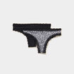 Lot de 2 tangas bords dentelle ecru femme