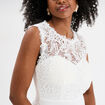 Robe courte buste dentelle sans manches blanc femme
