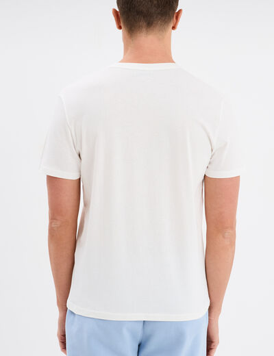 T-shirt col rond manches courtes coton blanc homme