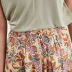 Short volanté fluide taille élastiquée camel femme