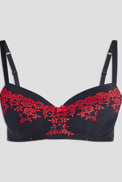 Soutien-gorge corbeille grande taille rouge femme grande taille