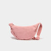 Sac banane effet velours c&ocirc;tel&eacute; vieux rose femme