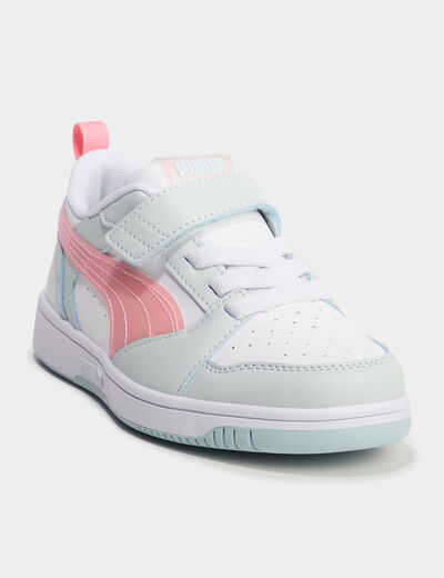 Tennis basses à scratchs Puma vert pastel fille
