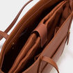Sac shopper avec poche int&eacute;rieure camel femme