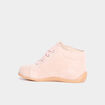 Bottillons effet suédine en cuir rose bébé fille