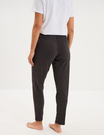 Pantalon de pyjama ajust&eacute; gris fonc&eacute; femme