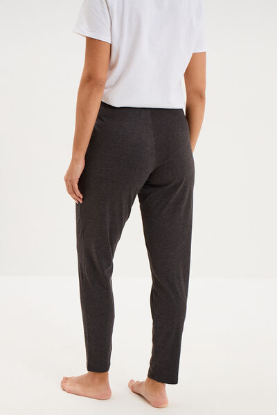 Pantalon de pyjama ajust&eacute; gris fonc&eacute; femme