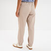 Pantalon droit battle taille élastiquée sable femme