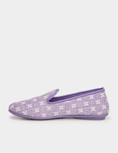 Chaussons semelle élastiquée mauve femme