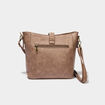 Sac en bandoulière avec clous taupe femme