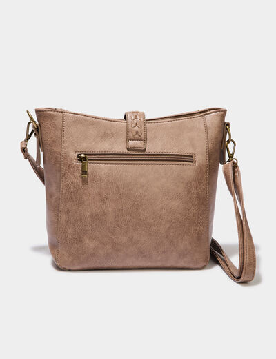 Sac en bandoulière avec clous taupe femme