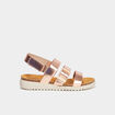Sandales en cuir Kickers Alana rose fille