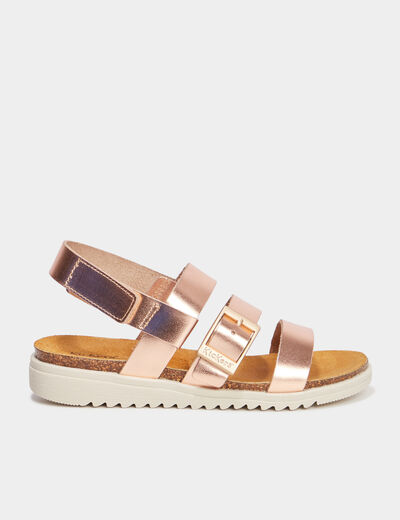 Sandales en cuir Kickers Alana rose fille