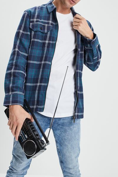 Chemise droite manches longues Creeks bleu marine homme