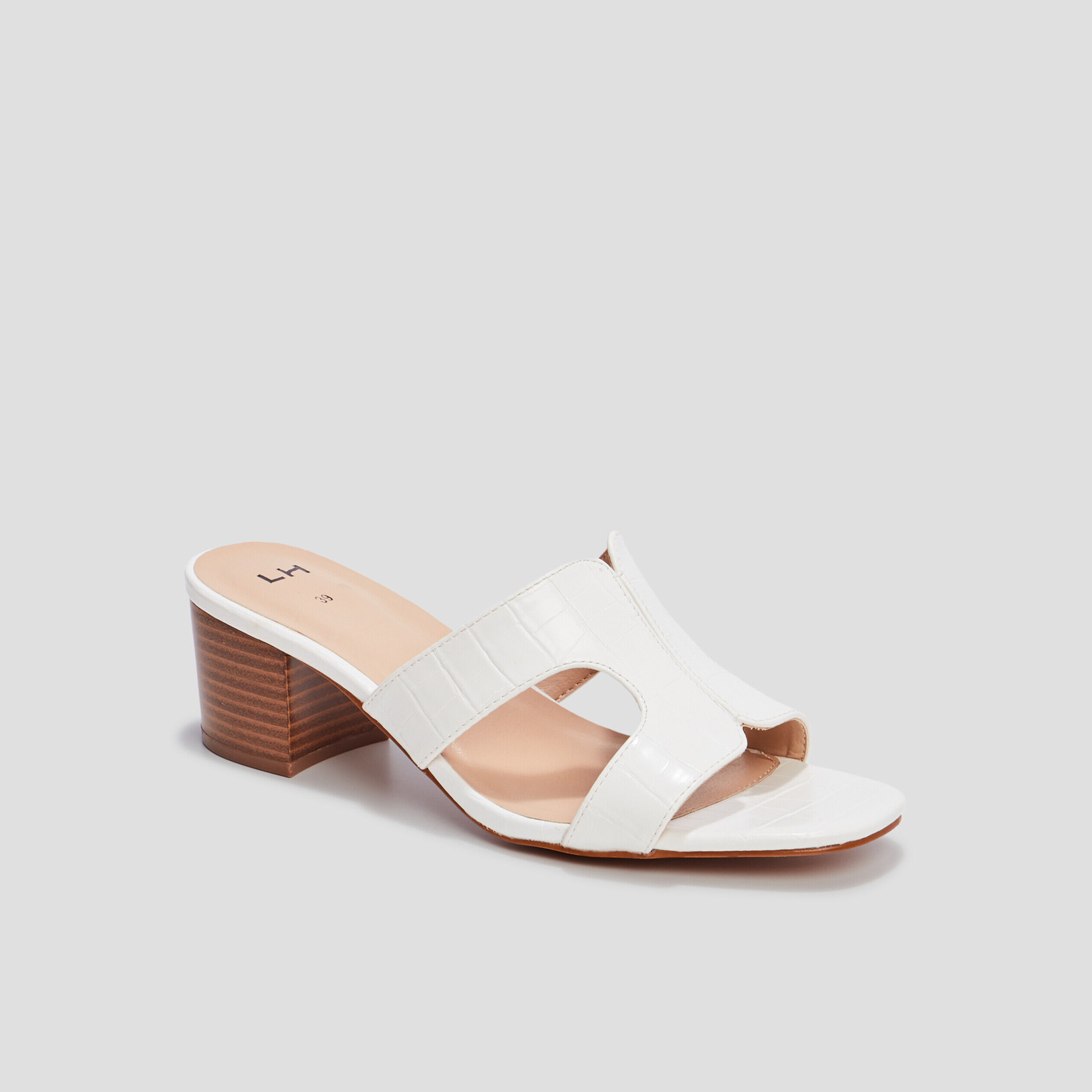 Mules à talons blanc femme LH