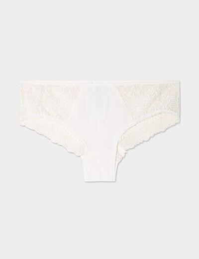Shorty avec micro dentelle ivoire femme