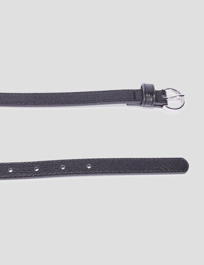 Ceinture avec boucle ronde noir femme