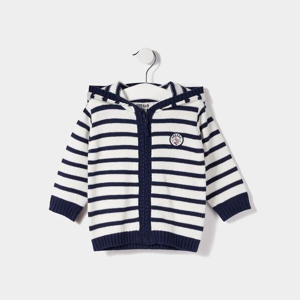 Gilet zippé à capuche Creeks bleu marine bébé garçon