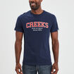 T-shirt manches courtes coton Creeks bleu marine homme