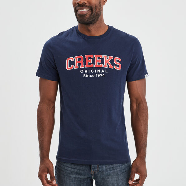 t shirt manches courtes coton creeks bleu marine homme T-shirt manches courtes coton Creeks bleu marine homme