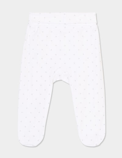 Lot 2 pantalons naissance coton blanc bébé garçon