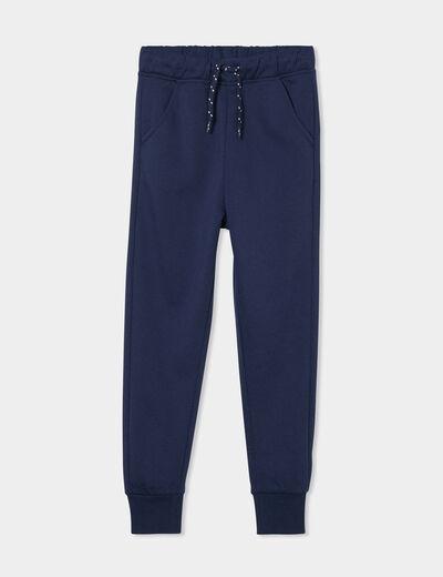 Pantalon de jogging taille élastiquée bleu marine garçon