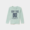 T-shirt manches longues coton vert pastel gar&ccedil;on