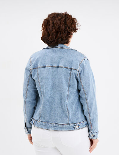 Veste en jean boutonnée Creeks denim double stone femme grande taille