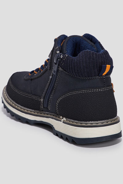 Bottines crantées Trappeur bleu marine garçon