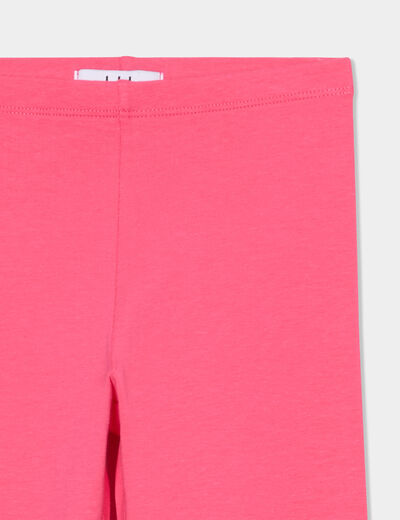 Legging long coton taille élastiquée rose fushia fille