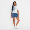 Short en jean fluide à coulisse denim double stone femme