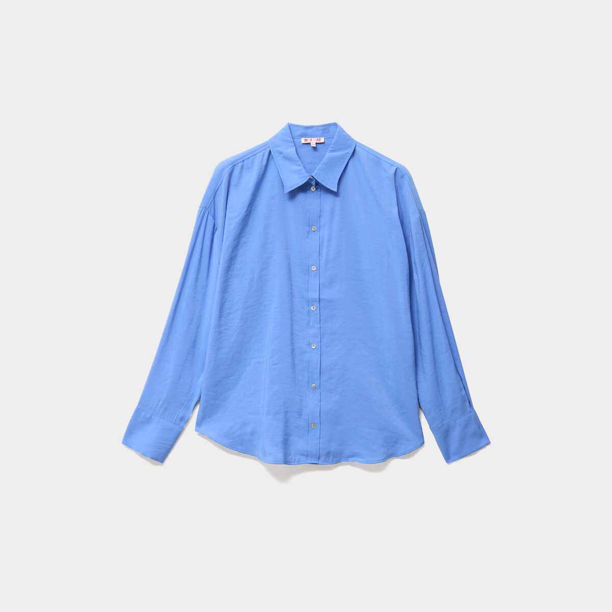 Chemise fluide manches longues oversize bleu electrique femme