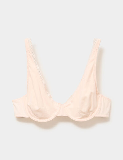 Soutien-gorge foulard coton majoritaire rose clair femme