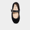 Ballerines effet velours noir fille
