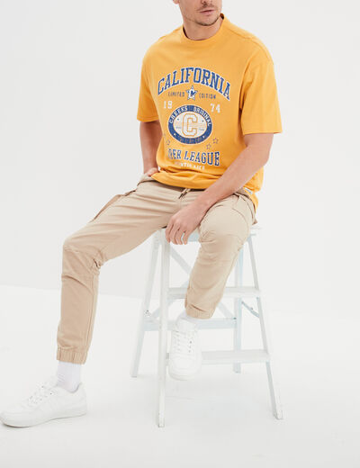 T-shirt oversize manches courtes Creeks jaune or homme
